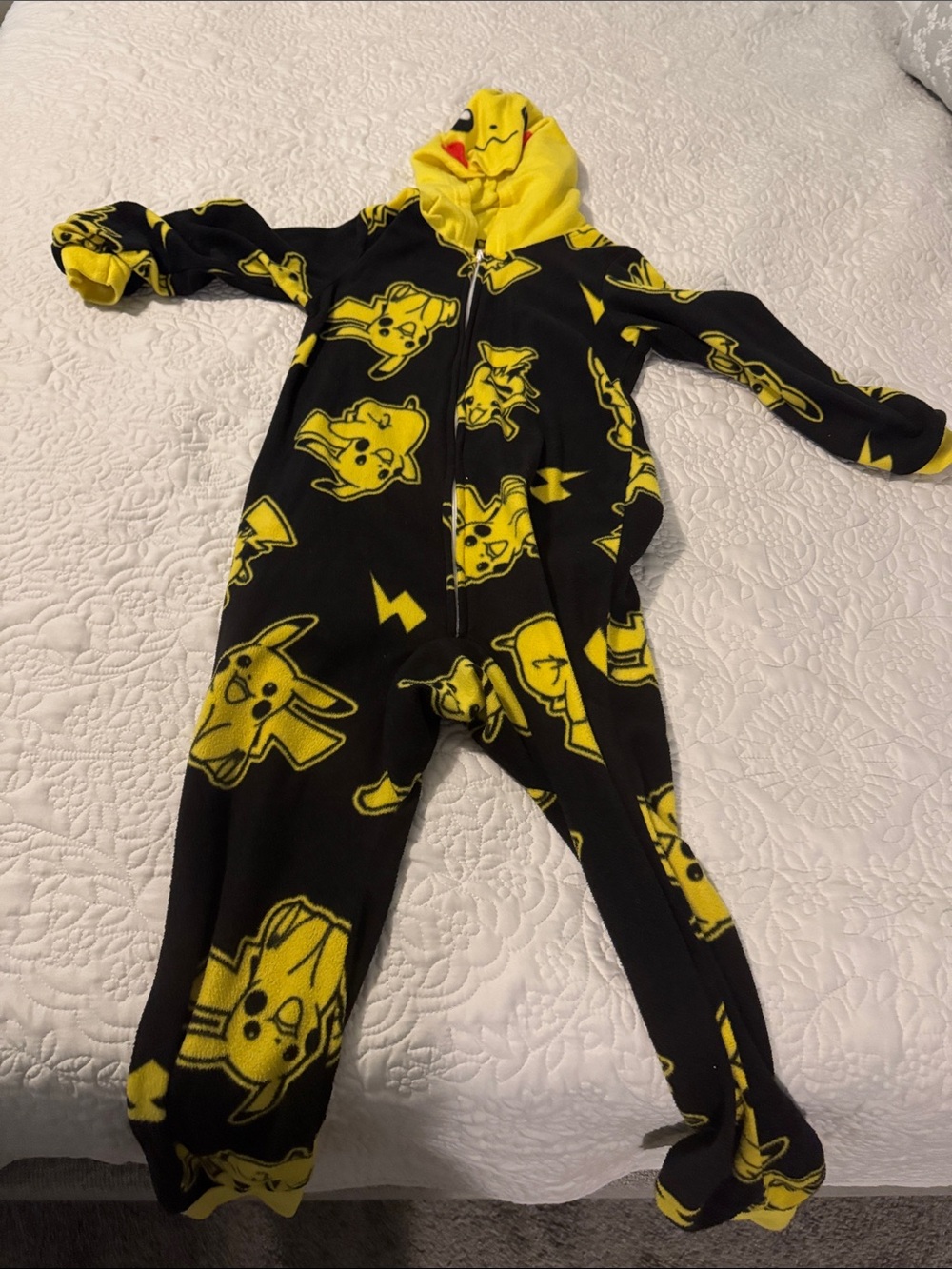 Pokemon Black & Yellow Pikachu Hooded Fleece One-Piece